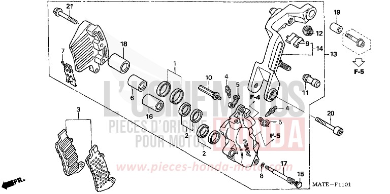 FRONT BRAKE CALIPER (L.) for Super Blackbird ACCURATE SILVER METALLIC (NH146E) from 2005